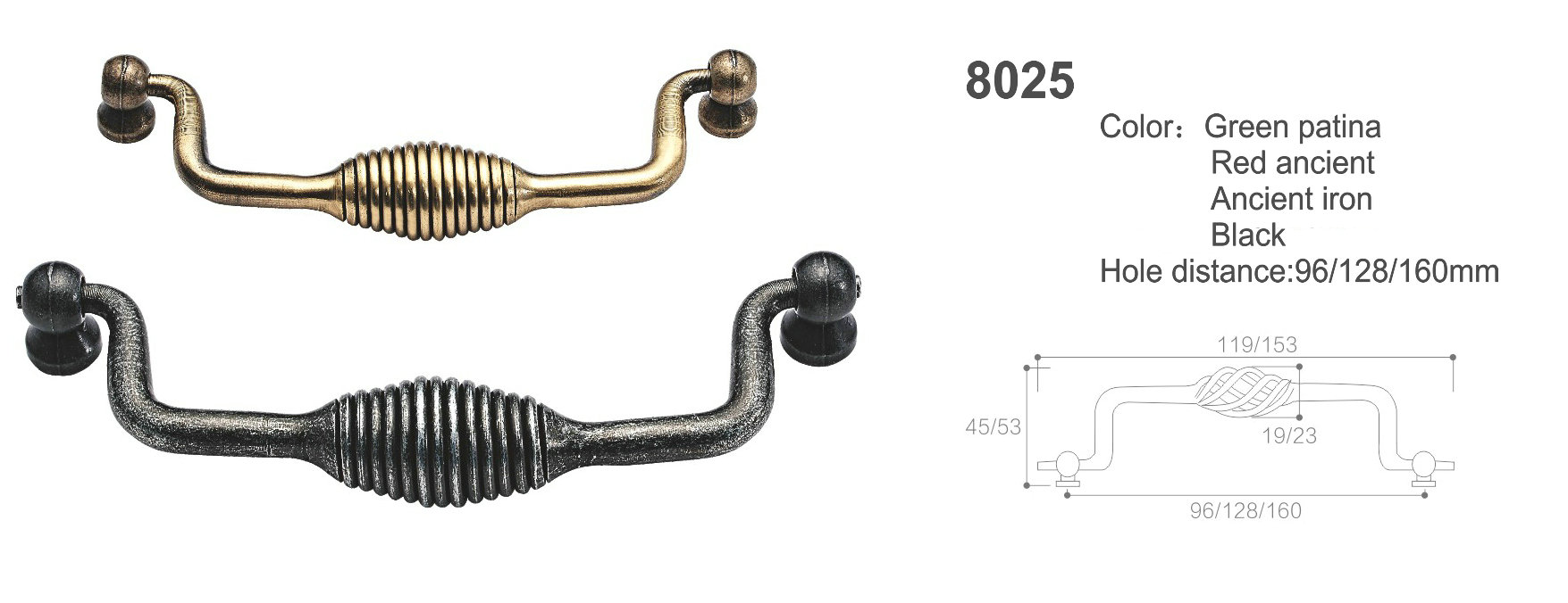 Tiradores para muebles antiguos Tiradores de cajón negros 96128 160 mm